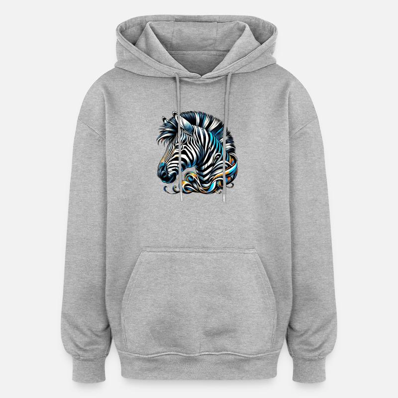 Zebra - Oversized Unisex Hoodie - heather grey