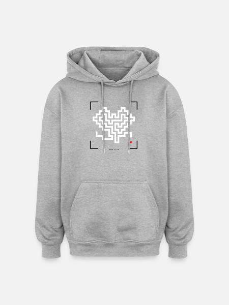 Retro snake - Oversized Unisex Hoodie - heather grey