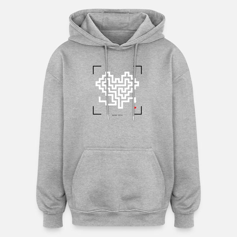 Serpent rétro - Sweat à capuche oversize unisexe - gris chiné