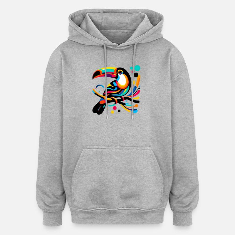 Toucan - Oversized Unisex Hoodie - heather grey