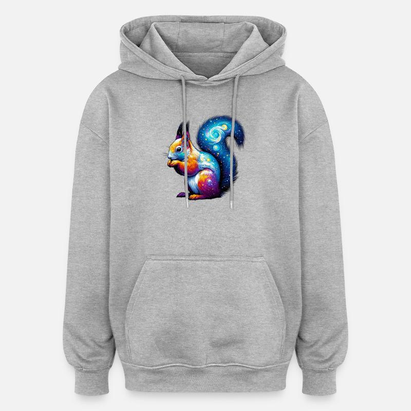 Ekorre - Oversized luvtröja unisex - gråmelerad