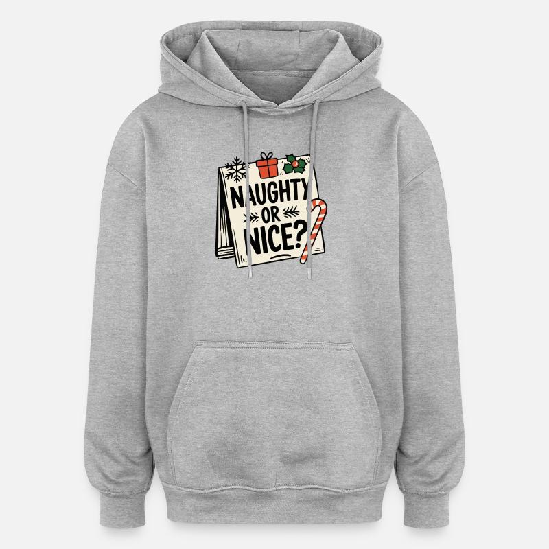 Frech oder nett - Oversized Unisex Hoodie - Grau meliert