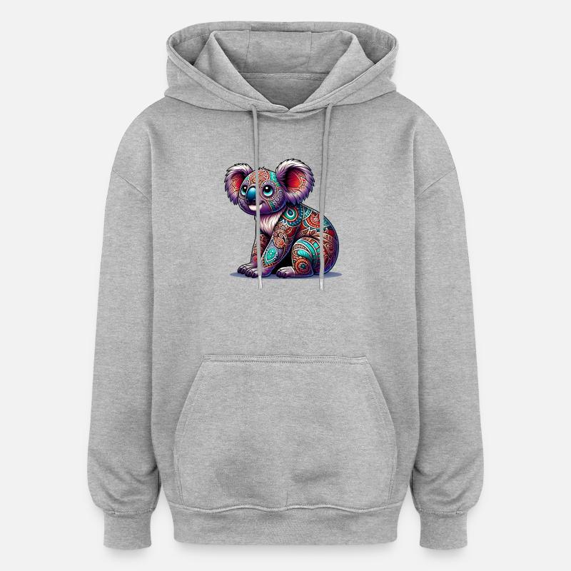 Koala - Sweat à capuche oversize unisexe - gris chiné