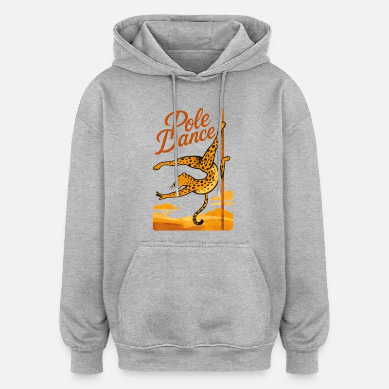 Pole Dance Leopardin Poledancerin Geschenk - Oversized Unisex Hoodie - Grau meliert