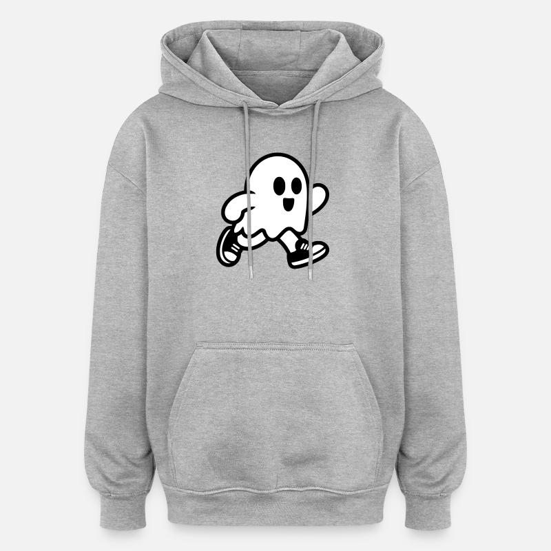 fantôme - Sweat à capuche oversize unisexe - gris chiné