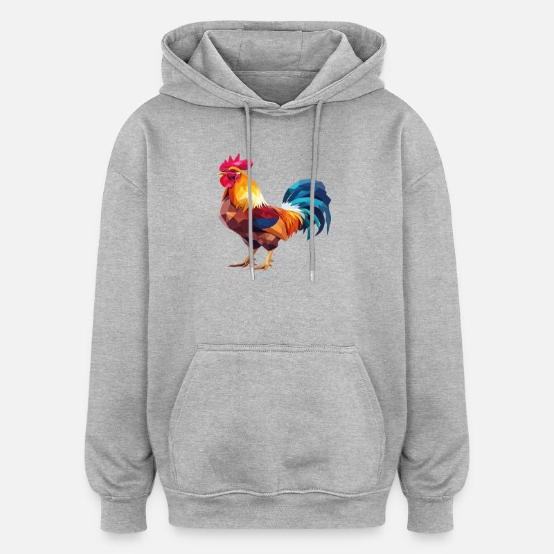 Hahnp3 - Sweat à capuche oversize unisexe - gris chiné