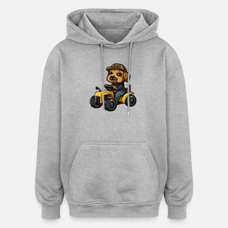 Éleveur de tracteurs à baleines - Sweat à capuche oversize unisexe - gris chiné