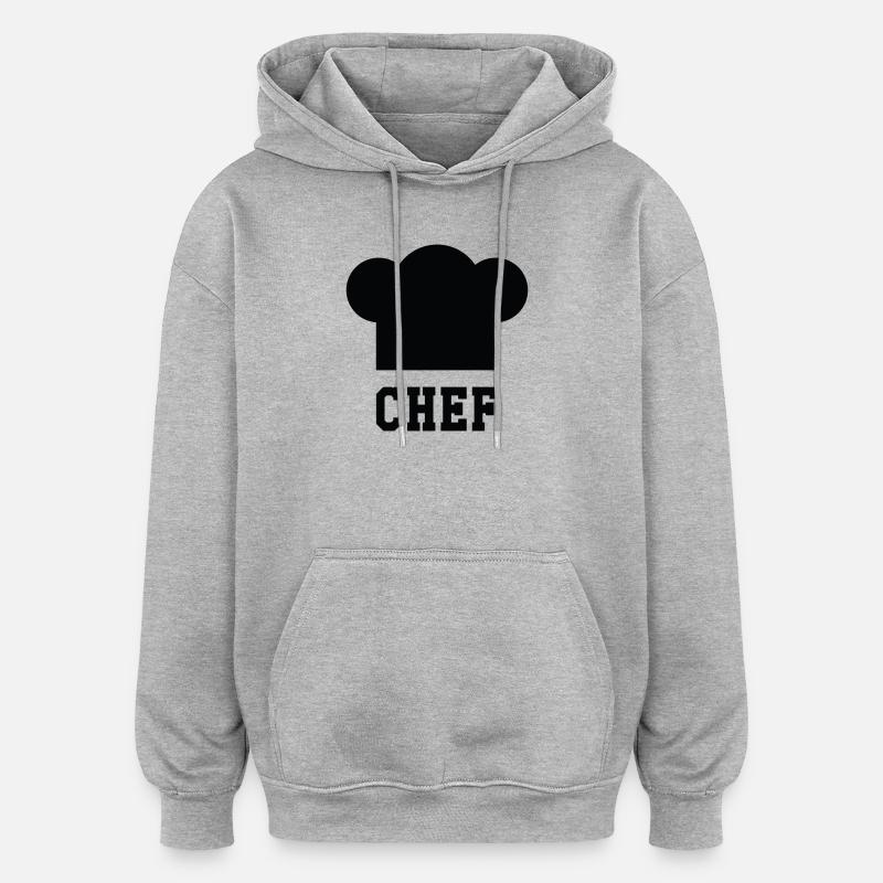 Toque Chef - Cuisine - Cuisinier - Sweat à capuche oversize unisexe - gris chiné