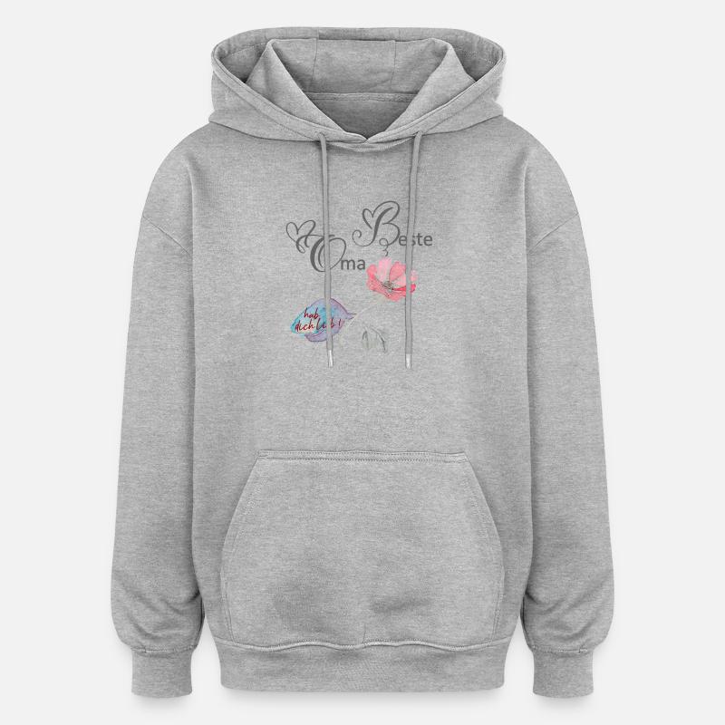 Beste Oma  - Oversized Unisex Hoodie - Grau meliert