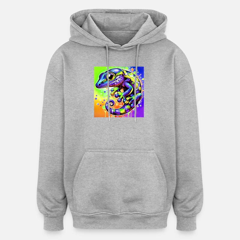Gecko - Oversized Unisex Hoodie - heather grey