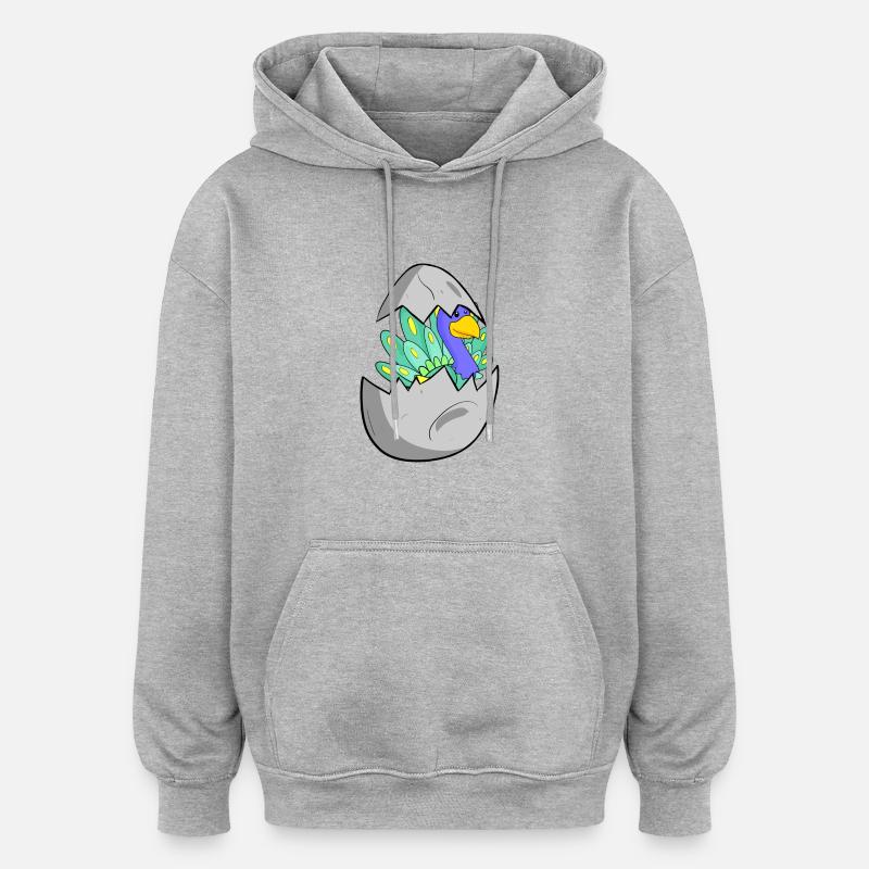 Bébé Paon - Sweat à capuche oversize unisexe - gris chiné