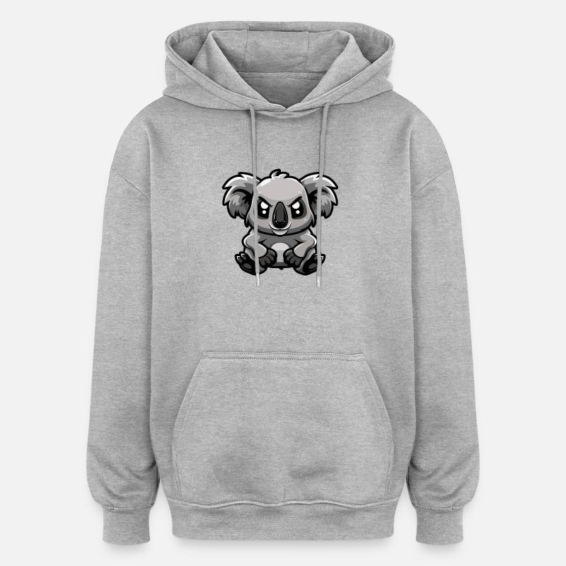 Bande dessinée Koala - Sweat à capuche oversize unisexe - gris chiné
