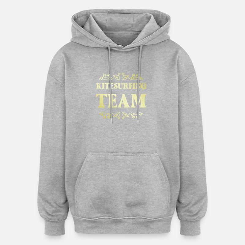 Équipe de kitesurf - Sweat à capuche oversize unisexe - gris chiné