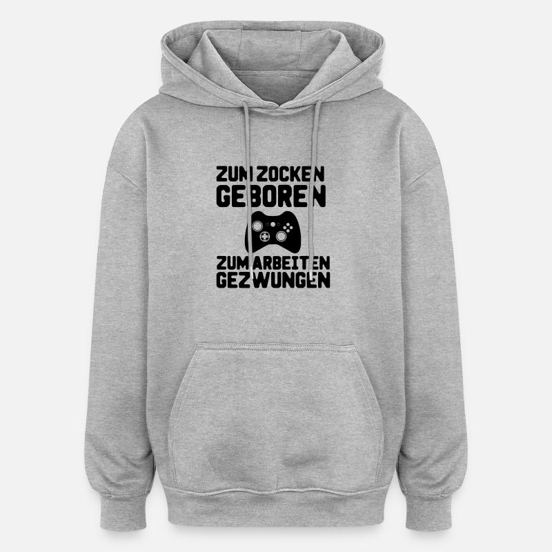 Gamers 4ever 2 - Sweat à capuche oversize unisexe - gris chiné
