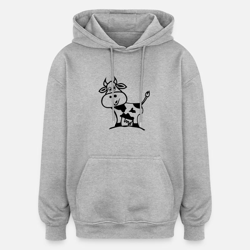 vachement normande1 - Sweat à capuche oversize unisexe - gris chiné