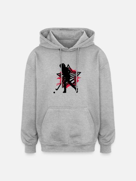 Hockey Girl - Oversized Unisex Hoodie - heather grey