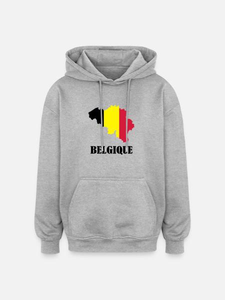 belgique - Oversized Unisex Hoodie - heather grey