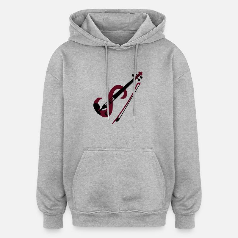 violon électrique_v1 - Sweat à capuche oversize unisexe - gris chiné