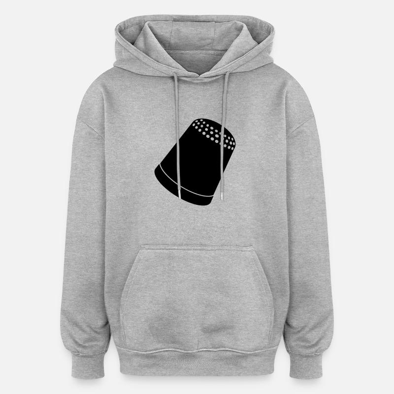 thimble_ Nähen_d1 - Oversized Unisex Hoodie - Grau meliert