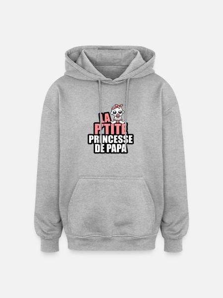 la p'tite princesse de papa - Sweat à capuche oversize unisexe - gris chiné