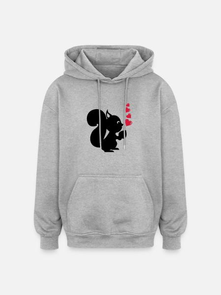 eichhoernchen2 - Oversized Unisex Hoodie - heather grey