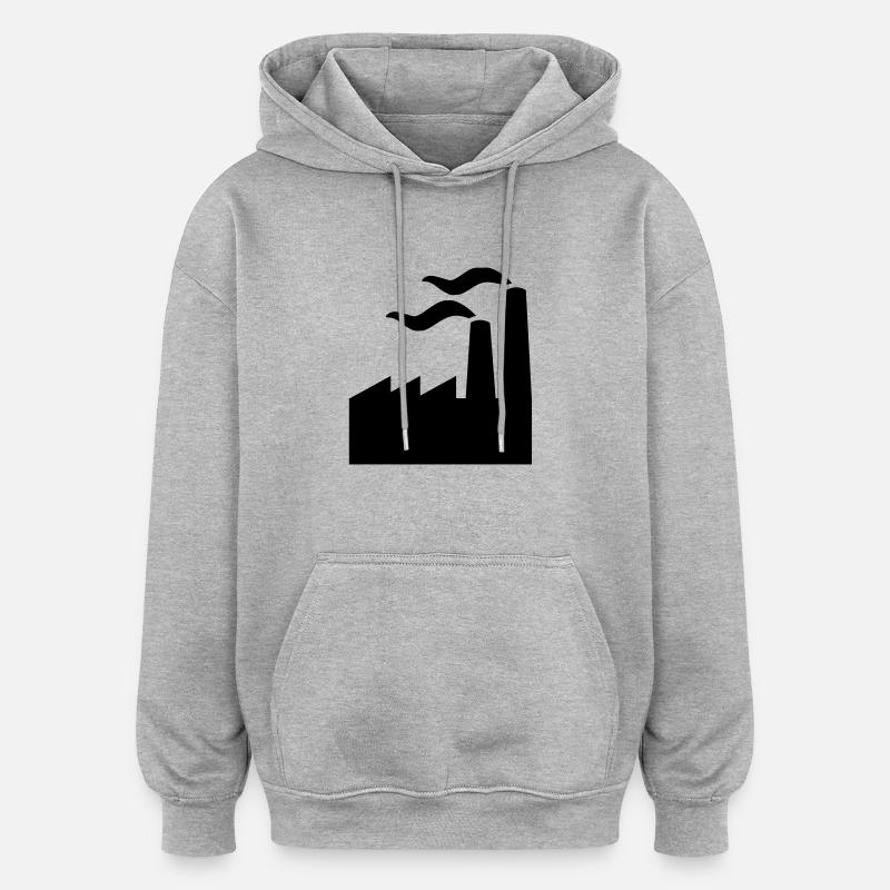 Fabrique - Sweat à capuche oversize unisexe - gris chiné