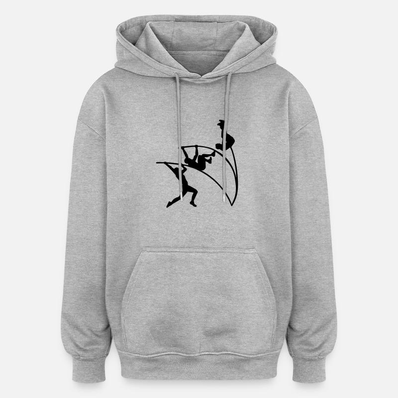 Saut à la perche - Sweat à capuche oversize unisexe - gris chiné