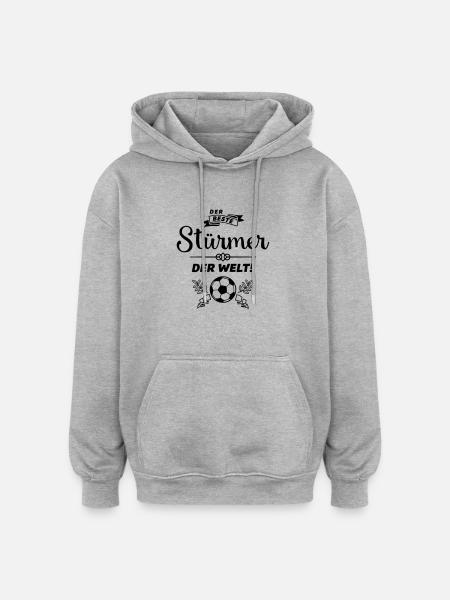 der beste stürmer - Oversized Unisex Hoodie - Grau meliert
