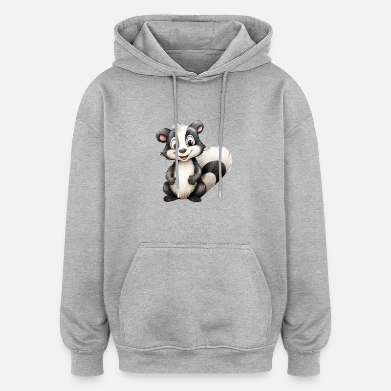 Classe mouffette ou mouffette - Sweat à capuche oversize unisexe - gris chiné
