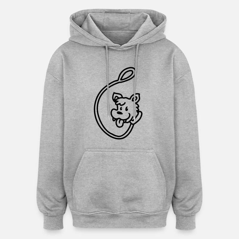 Laisse pour chien - ligne - Sweat à capuche oversize unisexe - gris chiné