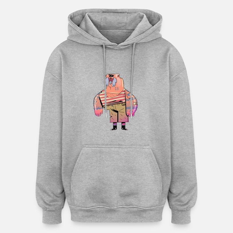 Schläger - Oversized Unisex Hoodie - Grau meliert