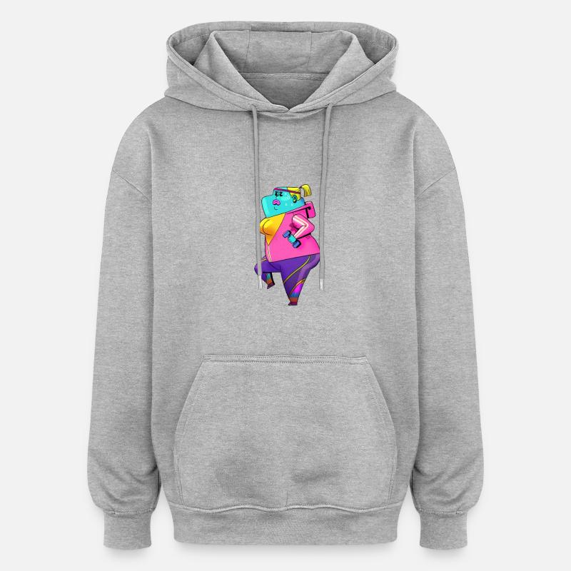 dame Sweaty - Sweat à capuche oversize unisexe - gris chiné