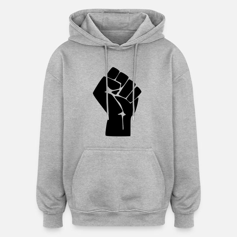 Faust Protest Widerstand - Oversized Unisex Hoodie - Grau meliert