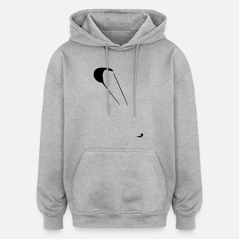 kitesurfing - Sweat à capuche oversize unisexe - gris chiné