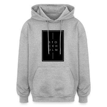 Stockholm T-Shirt - Sweat à capuche oversize unisexe - gris chiné - Devant - Noah (186cm)