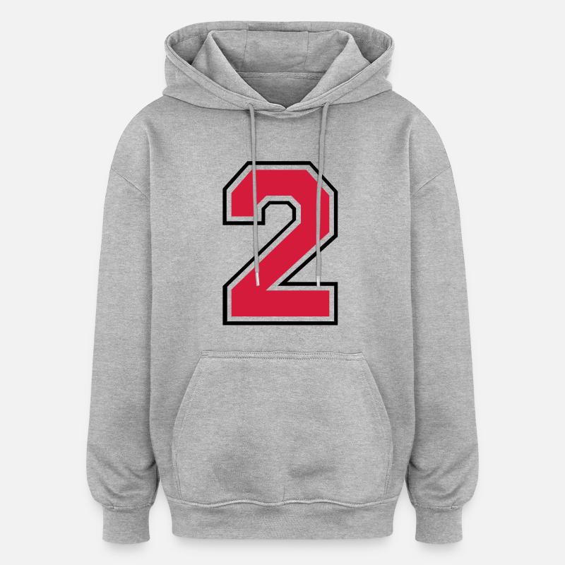 2__f2 - Sweat à capuche oversize unisexe - gris chiné