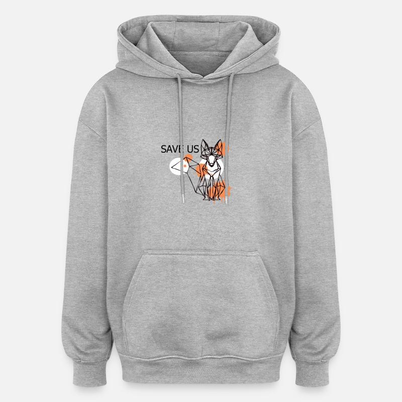 Save us - Sweat à capuche oversize unisexe - gris chiné