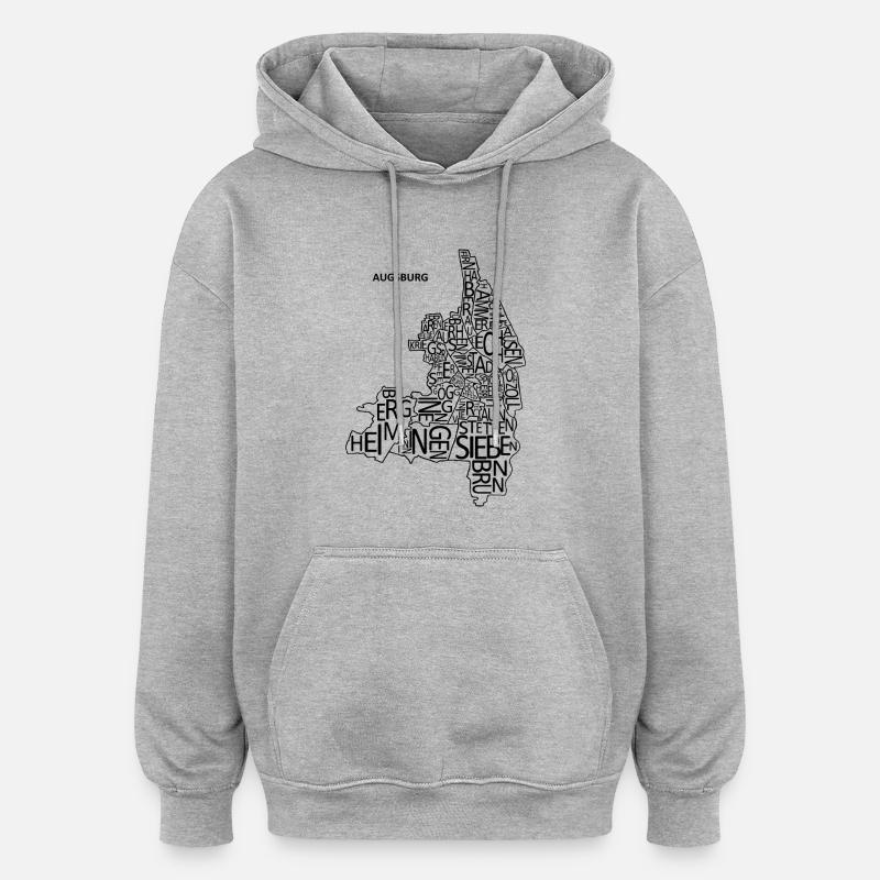 Quartier des lettres d'Augsbourg - Sweat à capuche oversize unisexe - gris chiné