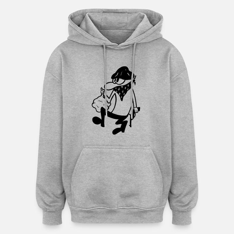 Der Bandit - Oversized Unisex Hoodie - Grau meliert
