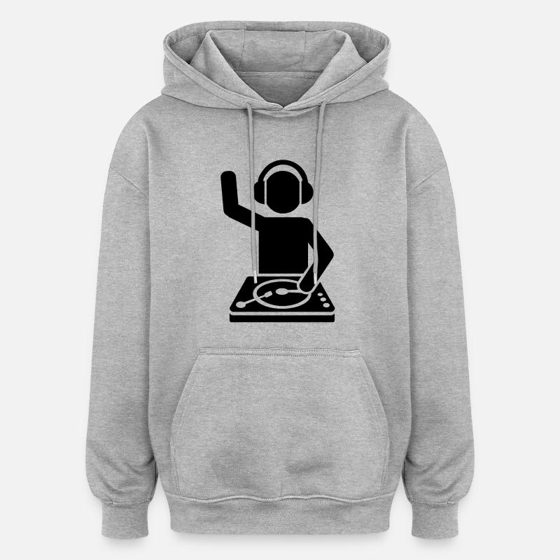 DJ - Oversized Unisex Hoodie - Grau meliert