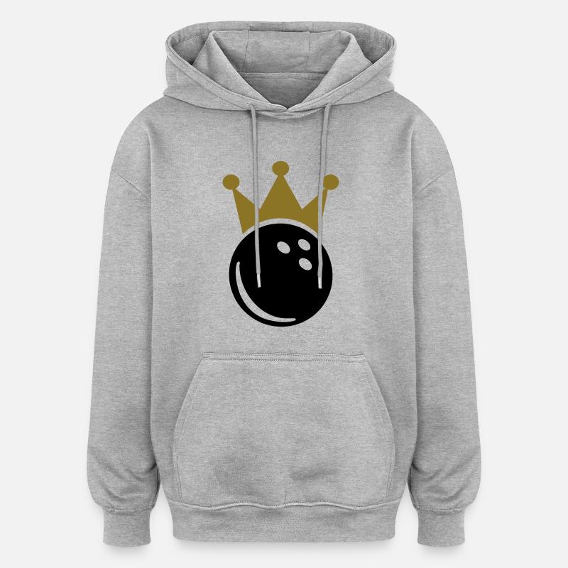 Bowling - Sweat à capuche oversize unisexe - gris chiné