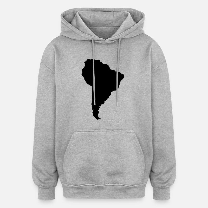 south_america_1 - Sweat à capuche oversize unisexe - gris chiné