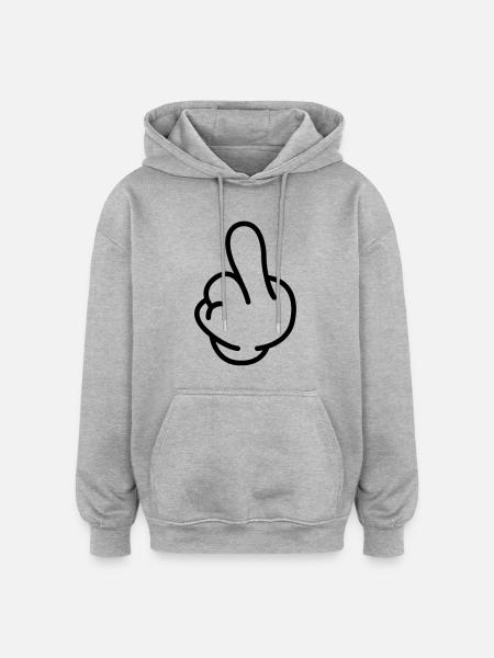 fuck_you_comic_01 - Sweat à capuche oversize unisexe - gris chiné