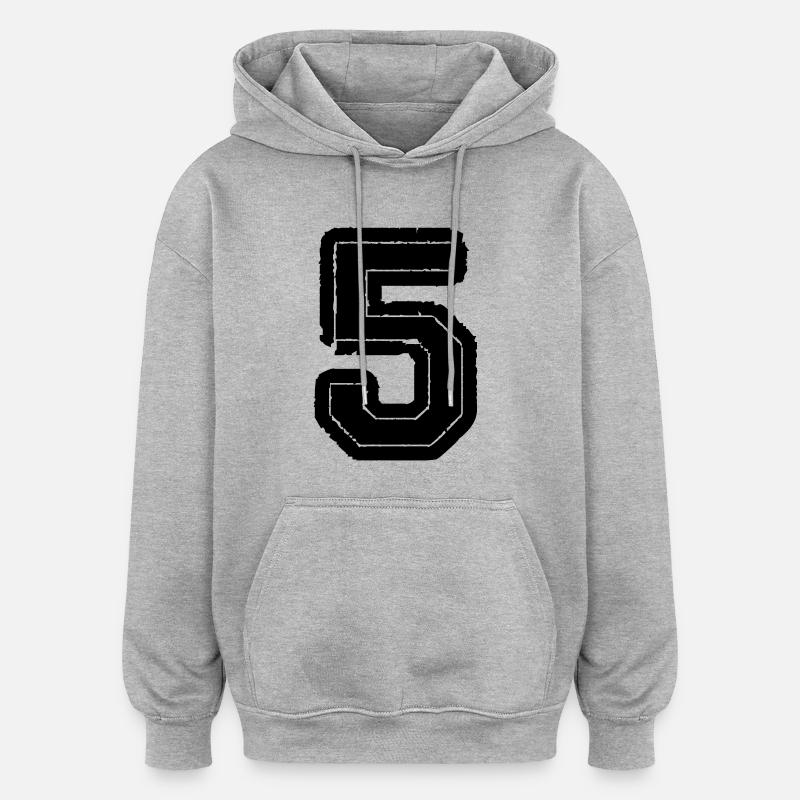 5 - Sweat à capuche oversize unisexe - gris chiné