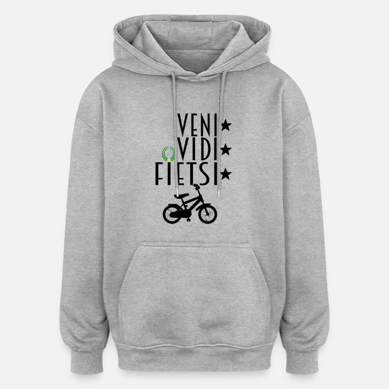VENI VIDI ( FIETSI ) VICI - Sweat à capuche oversize unisexe - gris chiné