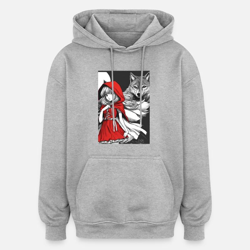 Chaperon rouge - Sweat à capuche oversize unisexe - gris chiné