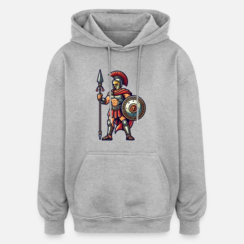 Spartiates - Sweat à capuche oversize unisexe - gris chiné