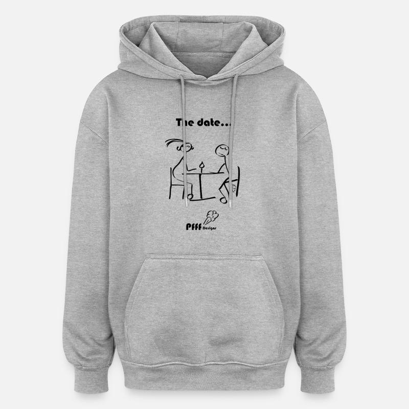 datte Pfff - Sweat à capuche oversize unisexe - gris chiné