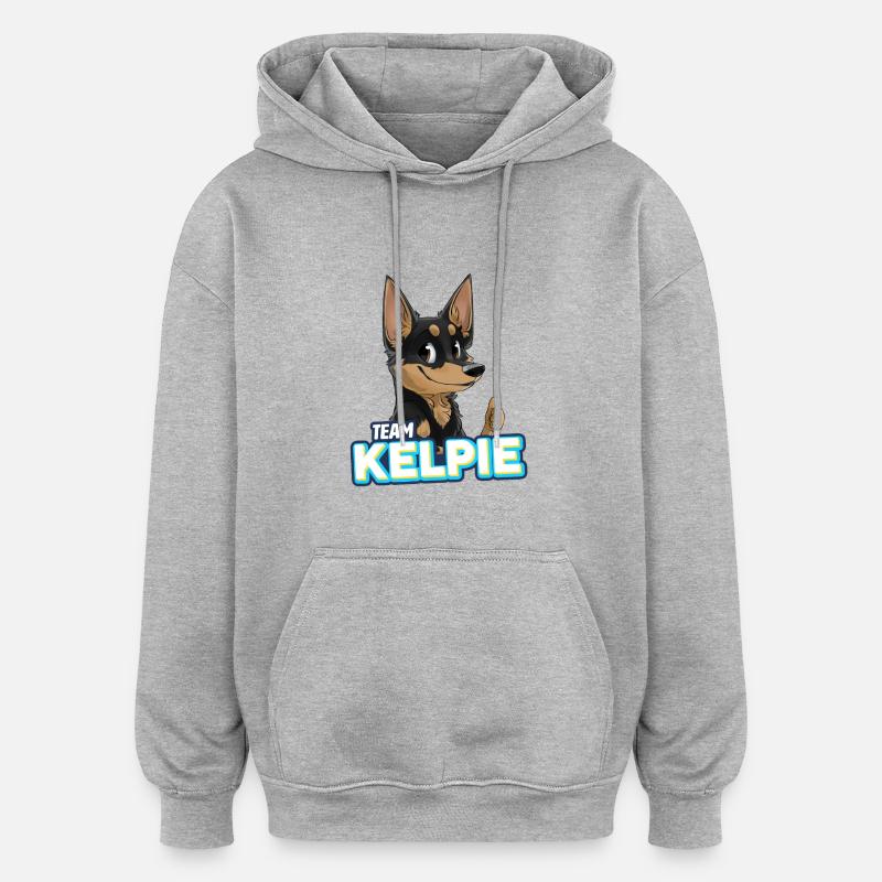 EAM Kelpie - Noir et Tan - Sweat à capuche oversize unisexe - gris chiné