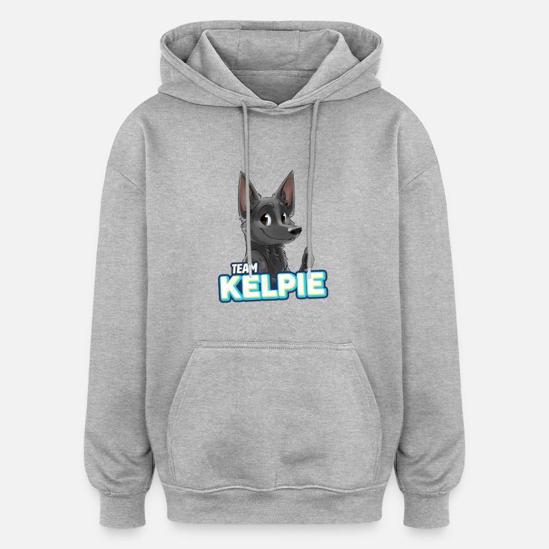 TEAM Kelpie - Bleu - Sweat à capuche oversize unisexe - gris chiné